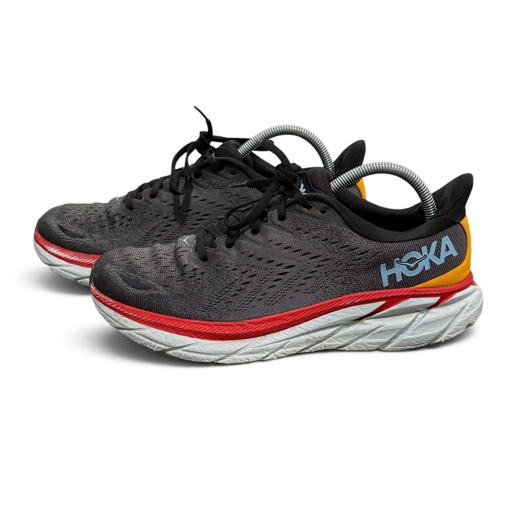 Hoka Clifton 8 Shoes Men’s 9.5 D Anthracite Castlerock Gray Running Sneakers